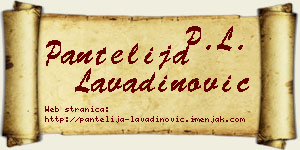 Pantelija Lavadinović vizit kartica